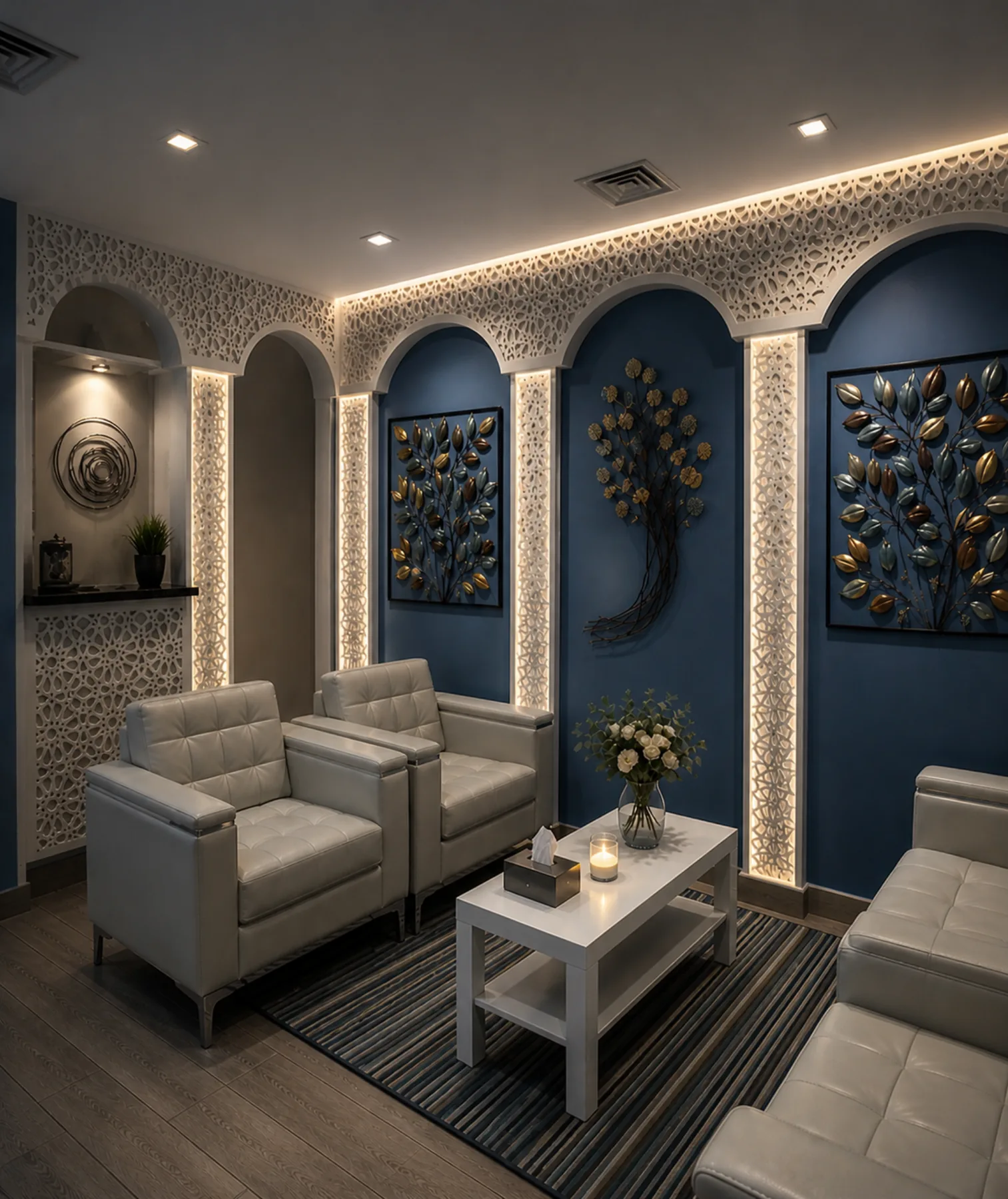 Bath waiting area inside Hide Park Spa